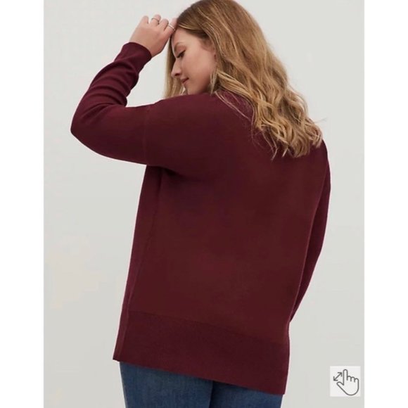 Torrid ultra SOFT MOON & STARS WINE sweater size 1 nwt - Picture 4 of 4